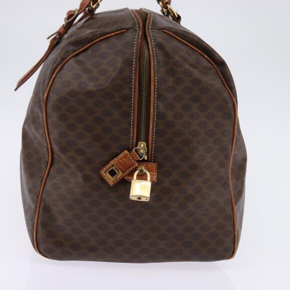 CELINE Macadam Canvas Boston Bag Pvc Leather Brown Gold - Picture 4 of 12